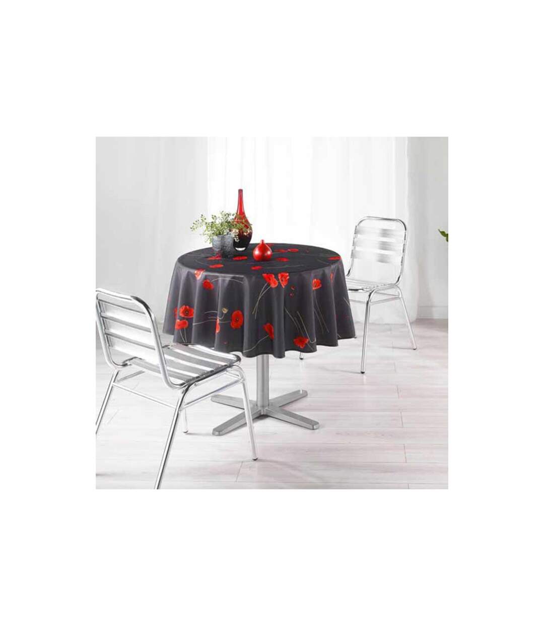 Nappe Polyester 180cm Amapola Anthracite-1