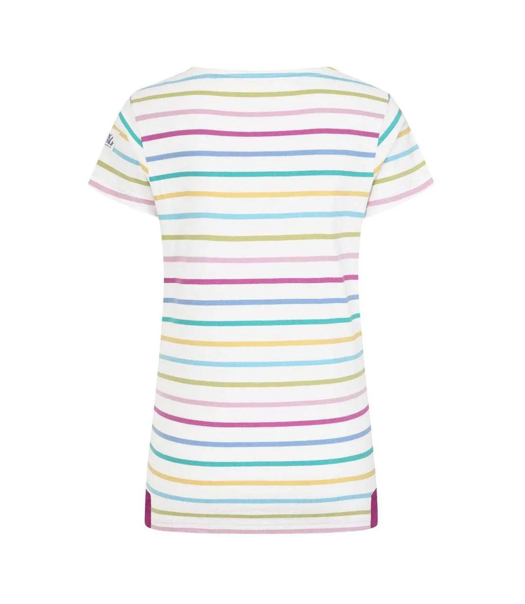 Womens/ladies Breton Colour Block Stripe Short-sleeved T-shirt Multicoloured Lazy Jacks-2