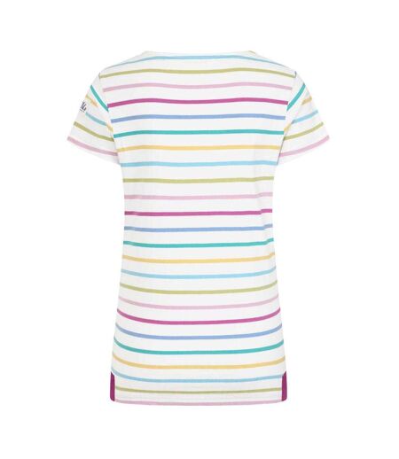 Womens/ladies Breton Colour Block Stripe Short-sleeved T-shirt Multicoloured Lazy Jacks