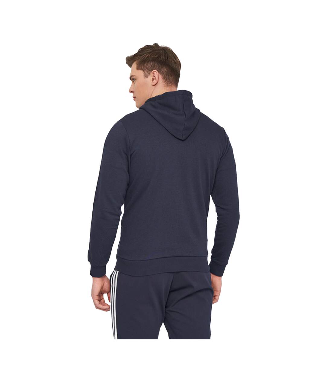 Mens Essentials 3 Stripes Full Zip Hoodie Inkwell Adidas-2