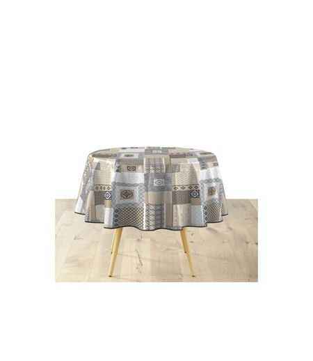 Nappe Ronde Imprimé Costa 160cm Beige