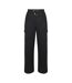 Womens/ladies Open Hem Wide Leg Joggers Black Biba-1