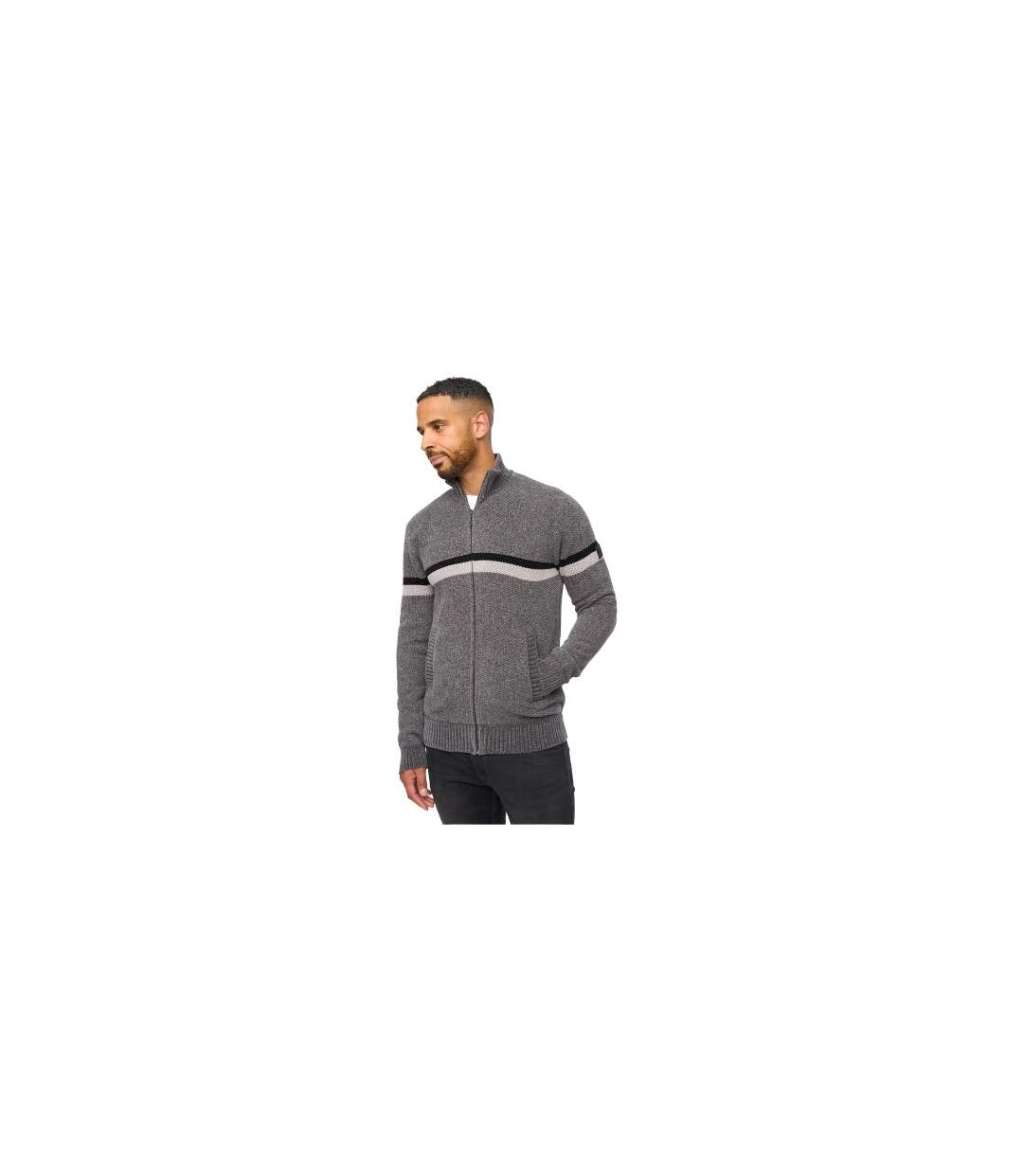 Pull Stampton Chenille Homme Gris Foncé Bewley & Ritch-1