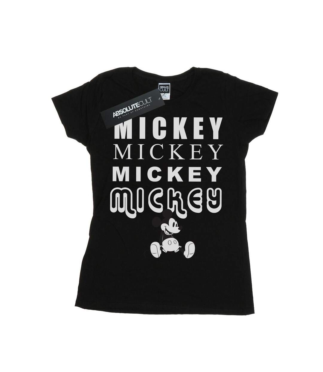 Disney T-shirt en coton Mickey Mouse assis - Femme/Femme (Noir) - UTBI31198-1