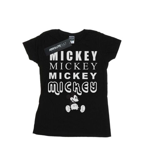 Disney T-shirt en coton Mickey Mouse assis - Femme/Femme (Noir) - UTBI31198
