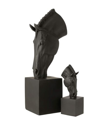 Tête de Cheval sur Socle Hollywood 95cm Noir