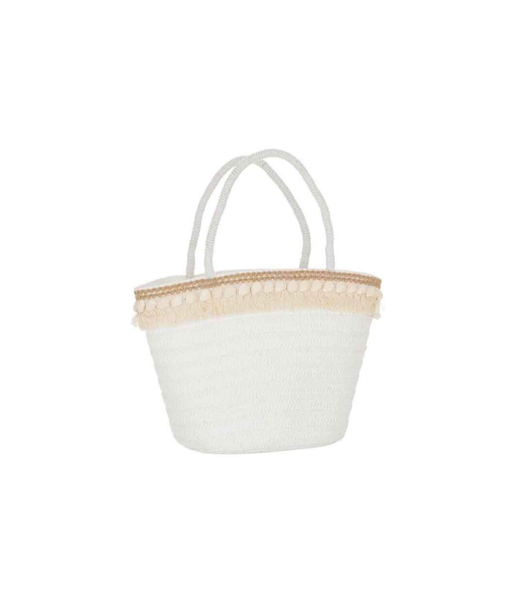 Panier de Plage Coquillages 48cm Blanc-1