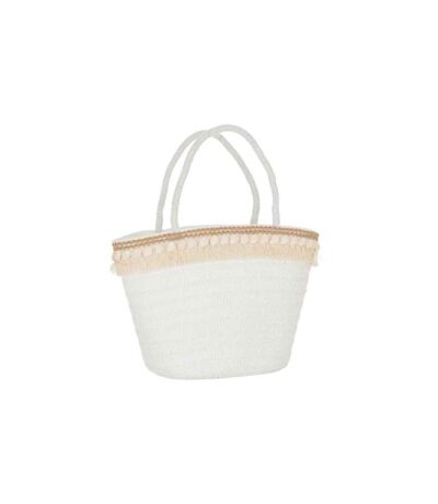 Panier de Plage Coquillages 48cm Blanc