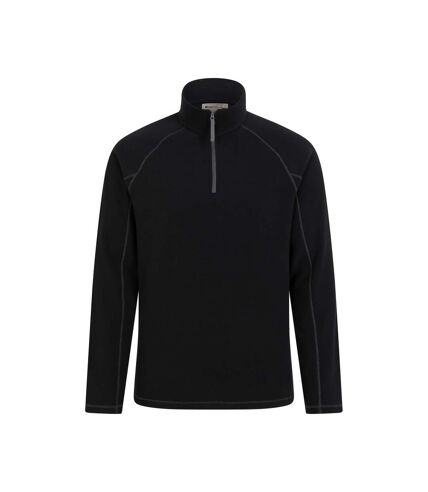 Mens ashbourne ii half zip fleece top black Mountain Warehouse