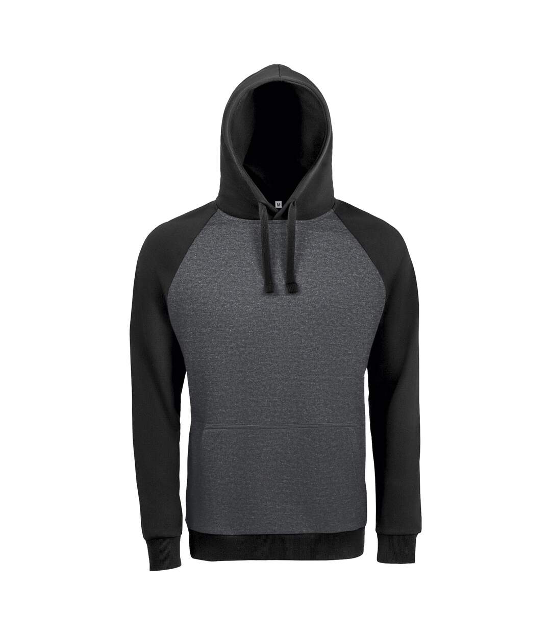 Sweat À Capuche Seattle Adulte Noir Gris Charbon Chiné SOLS-1