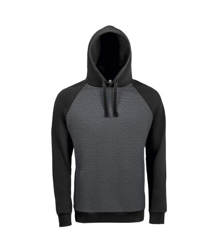 Sweat À Capuche Seattle Adulte Noir Gris Charbon Chiné SOLS