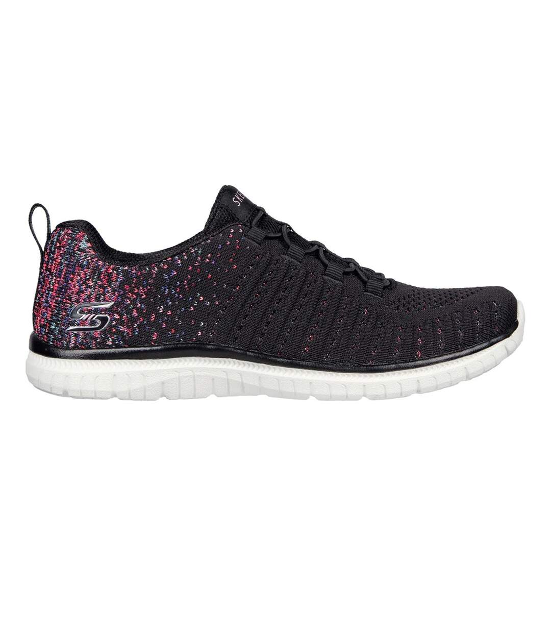 Womens/ladies virtue trainers black/pink Skechers-3