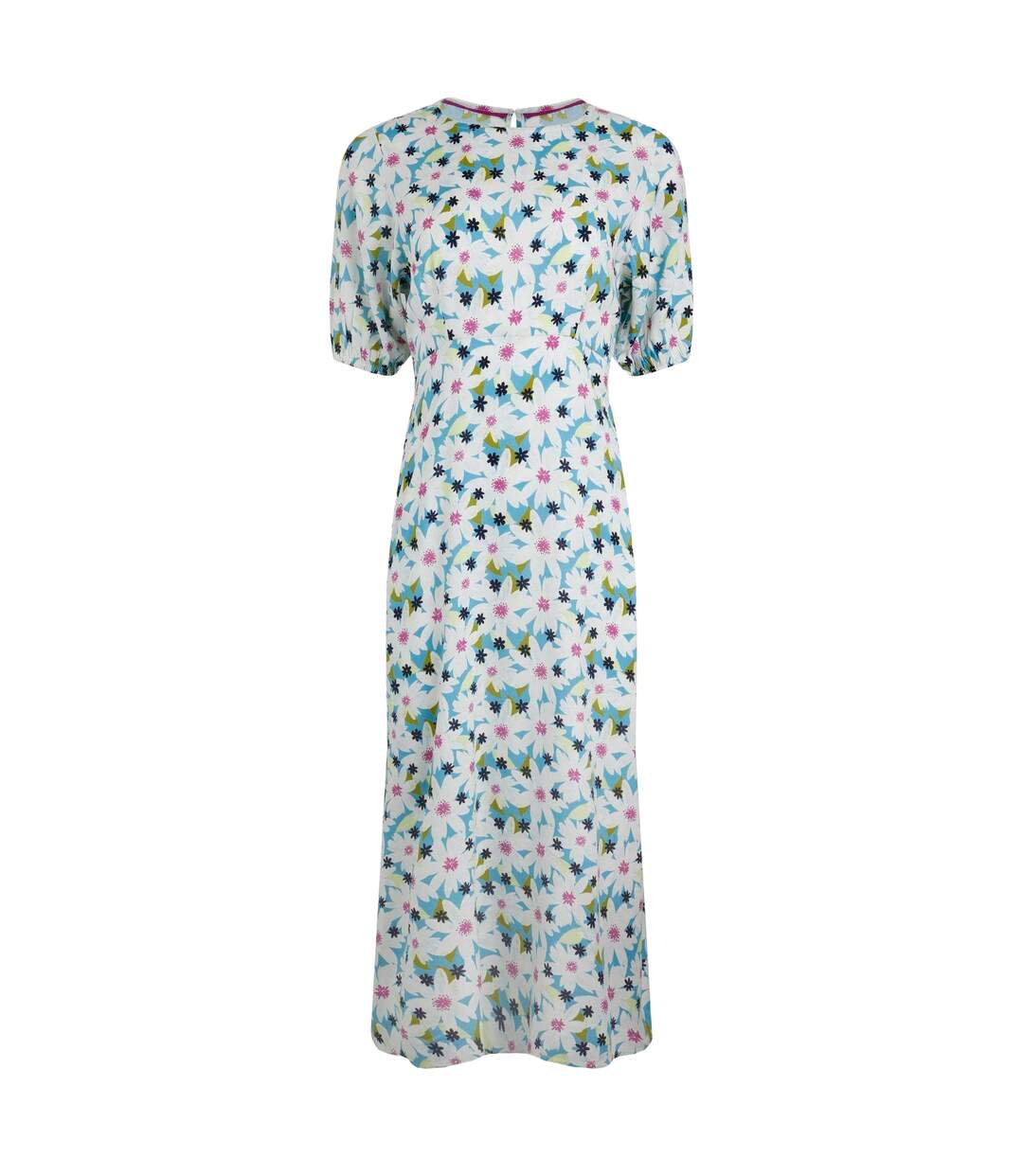 Womens/ladies everly floral midi dress washed blue Weird Fish-1