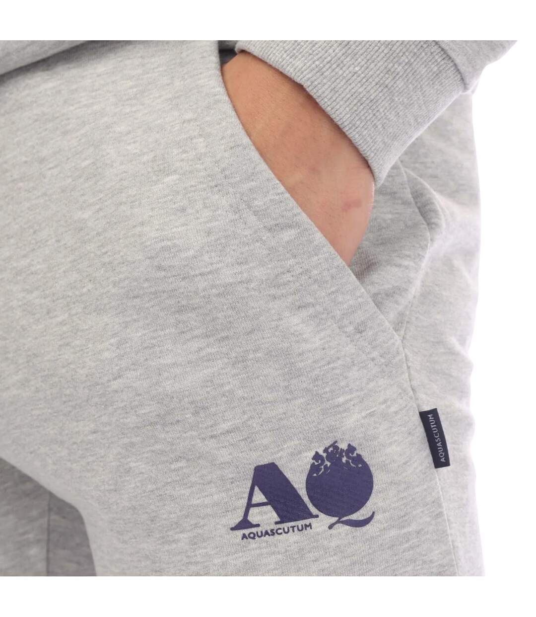 Mens Logo Jogging Bottoms Grey Aquascutum-3