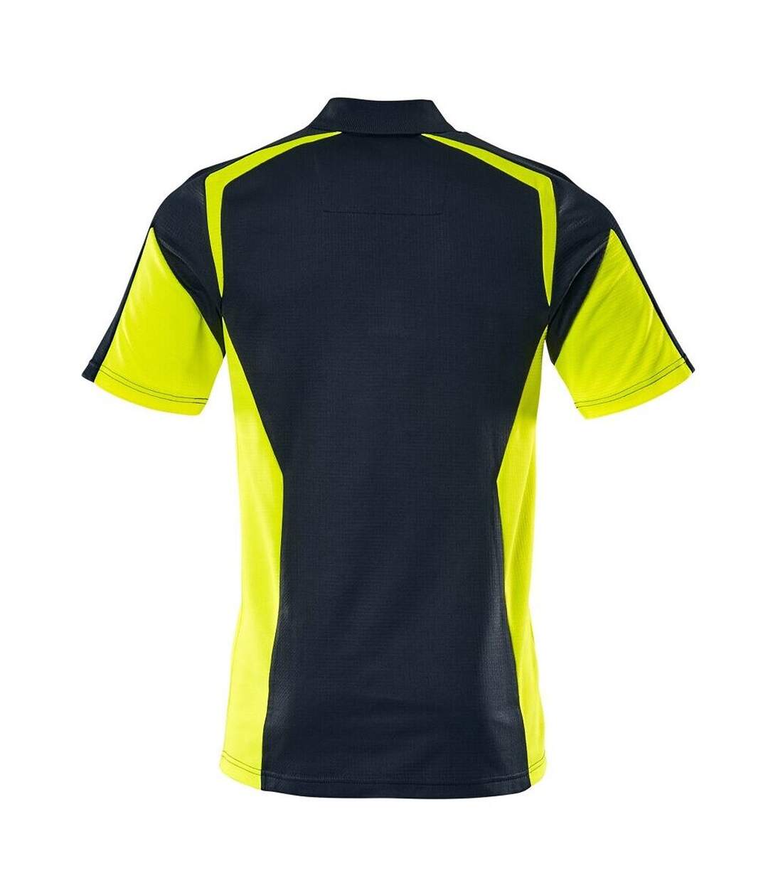 Mens Accelerate Safe Hi-vis Polo Shirt Dark Navy Yellow Mascot-2