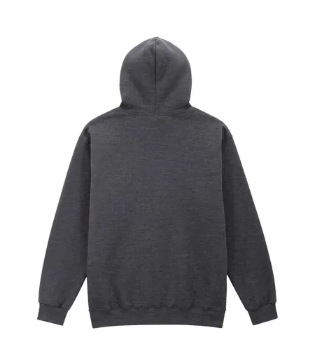 Unisex Adult Midweight Fleece Hoodie Heather Black Gildan