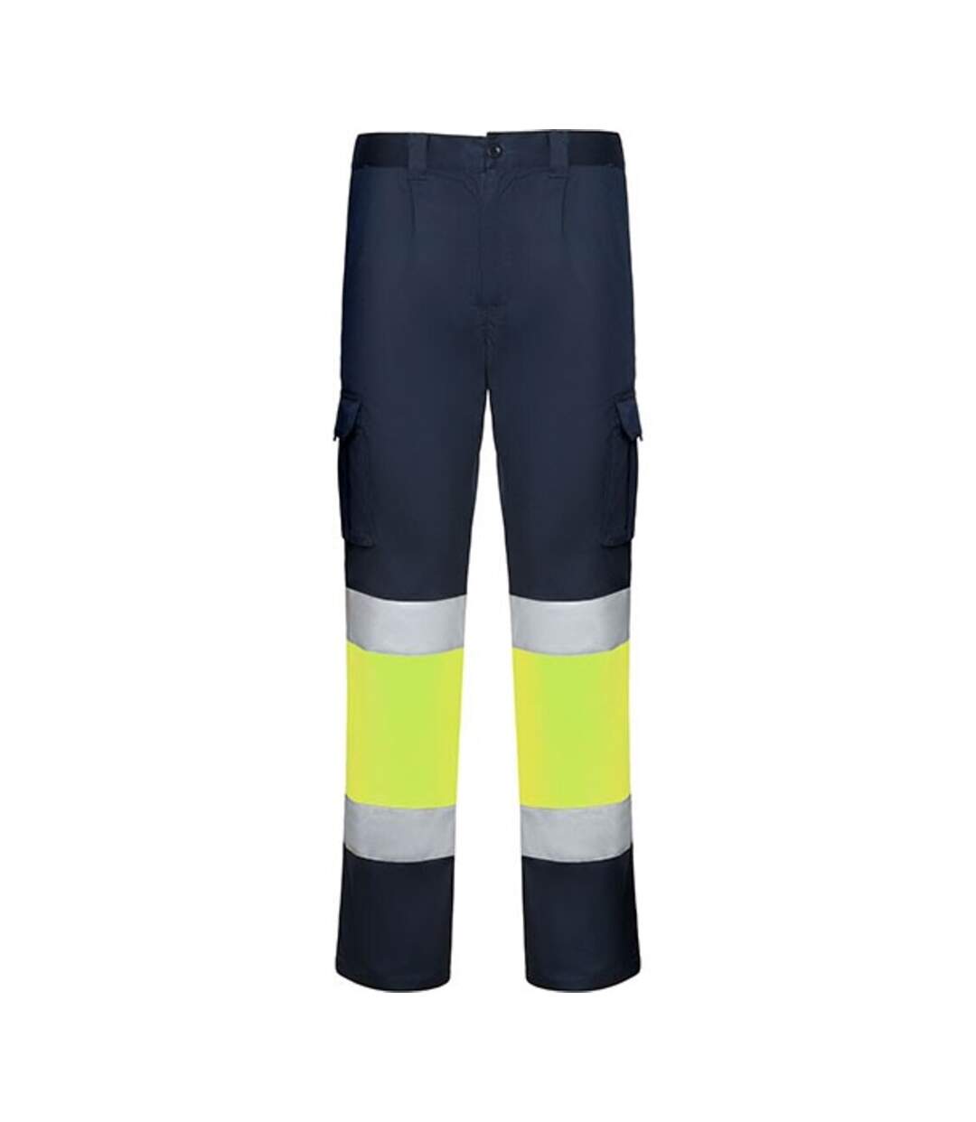 Pantalon Homme Bleu Marine Jaune Fluo Roly Workwear-1