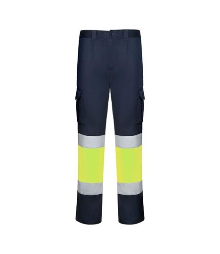 Pantalon Homme Bleu Marine Jaune Fluo Roly Workwear