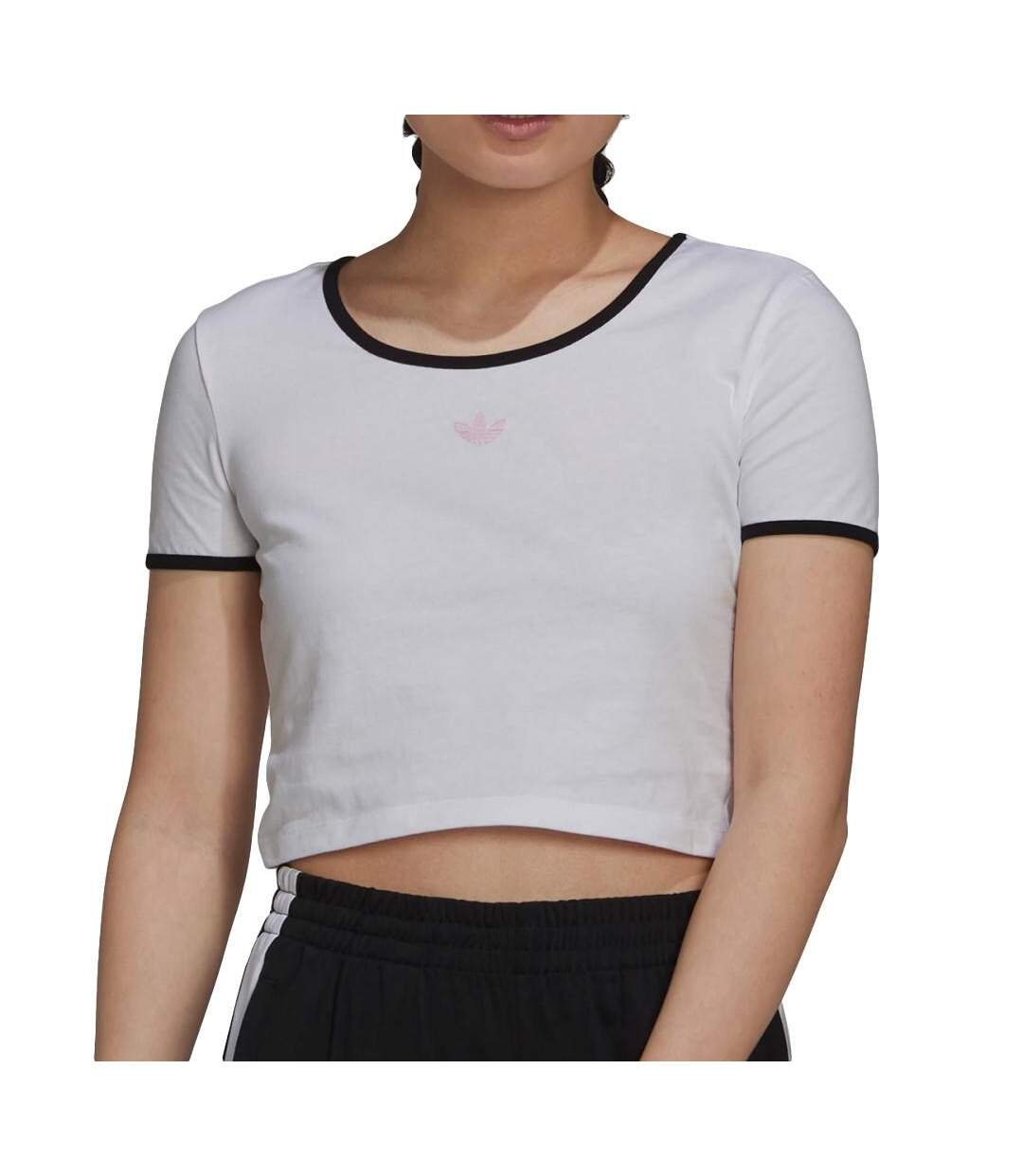 T-shirt Blanc Femme Adidas Cropped Tee H15796 - 36