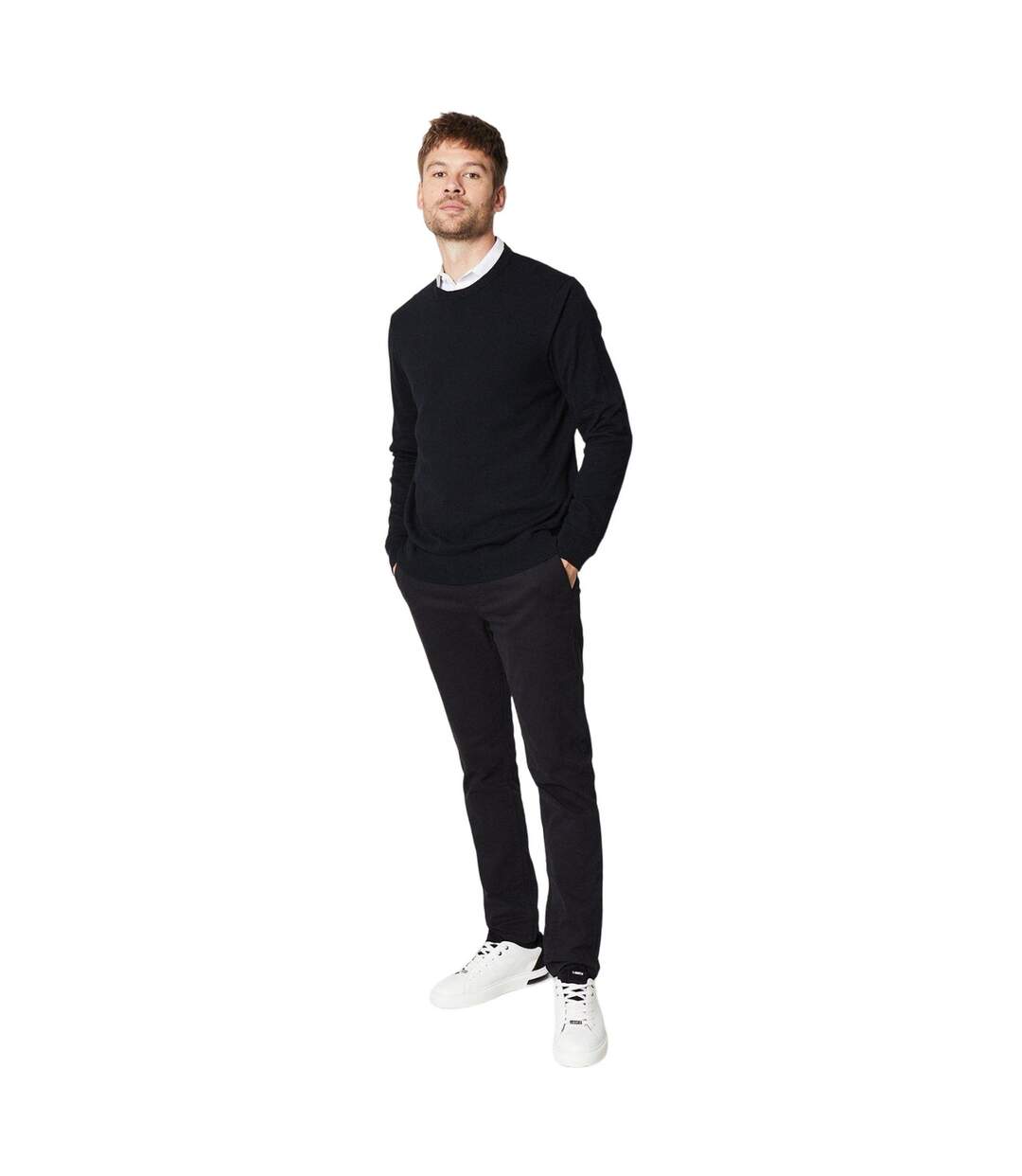 Mens rich cotton crew neck jumper black Burton-3