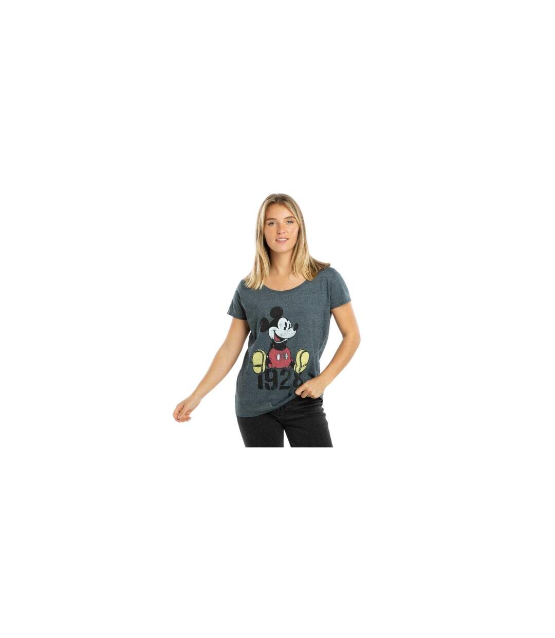 T-shirt Femme Gris Mickey Mouse-1