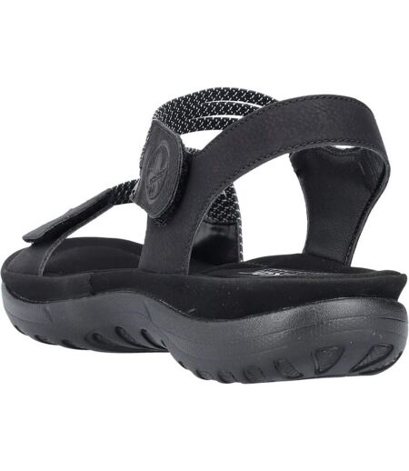 Sandales Style À Rayures Femme Noir Rieker