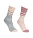 Hadley chaussettes de marche 2 paires femme vert sombre / blanc cassé Trespass