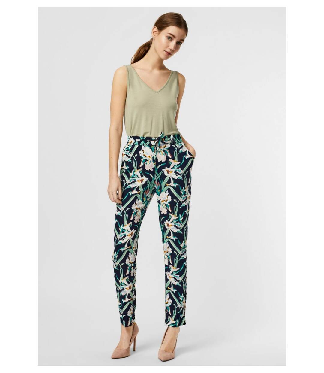 Pantalon imprimé fluide, en coton-2