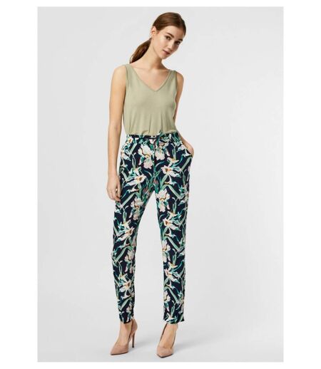 Pantalon imprimé fluide, en coton