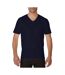Gildan Mens Premium Cotton V Neck Short Sleeve T-Shirt (Navy)