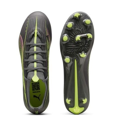 Mens Ultra 5 Match Firm Ground Football Boots Silver Yellow Puma