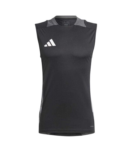 Mens Tiro 24 Competition Sleeveless Training Jersey Black Dark Grey Adidas