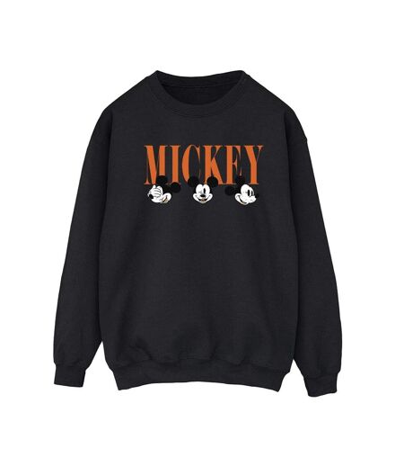 Disney Sweat-shirt Womens/Ladies Mickey Mouse Faces (Noir) - UTBI28960