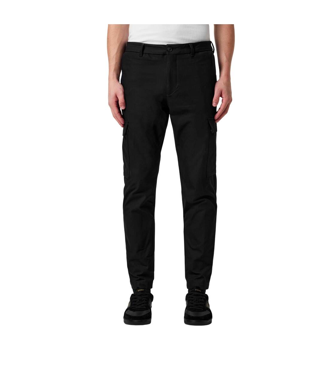 Mens Kaiton Cargo Trousers Black Boss-4