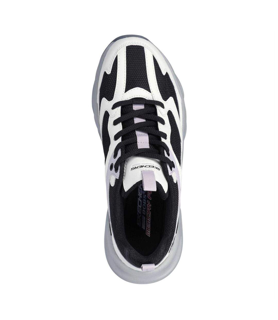 Womens/ladies Bobs Mania 2 Trainers White Grey Black Skechers-3