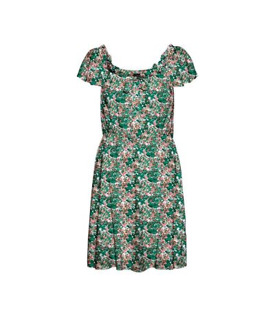 Robe blanche/verte à fleurs femme vero moda easy - m