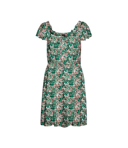 Robe blanche/verte à fleurs femme vero moda easy - m
