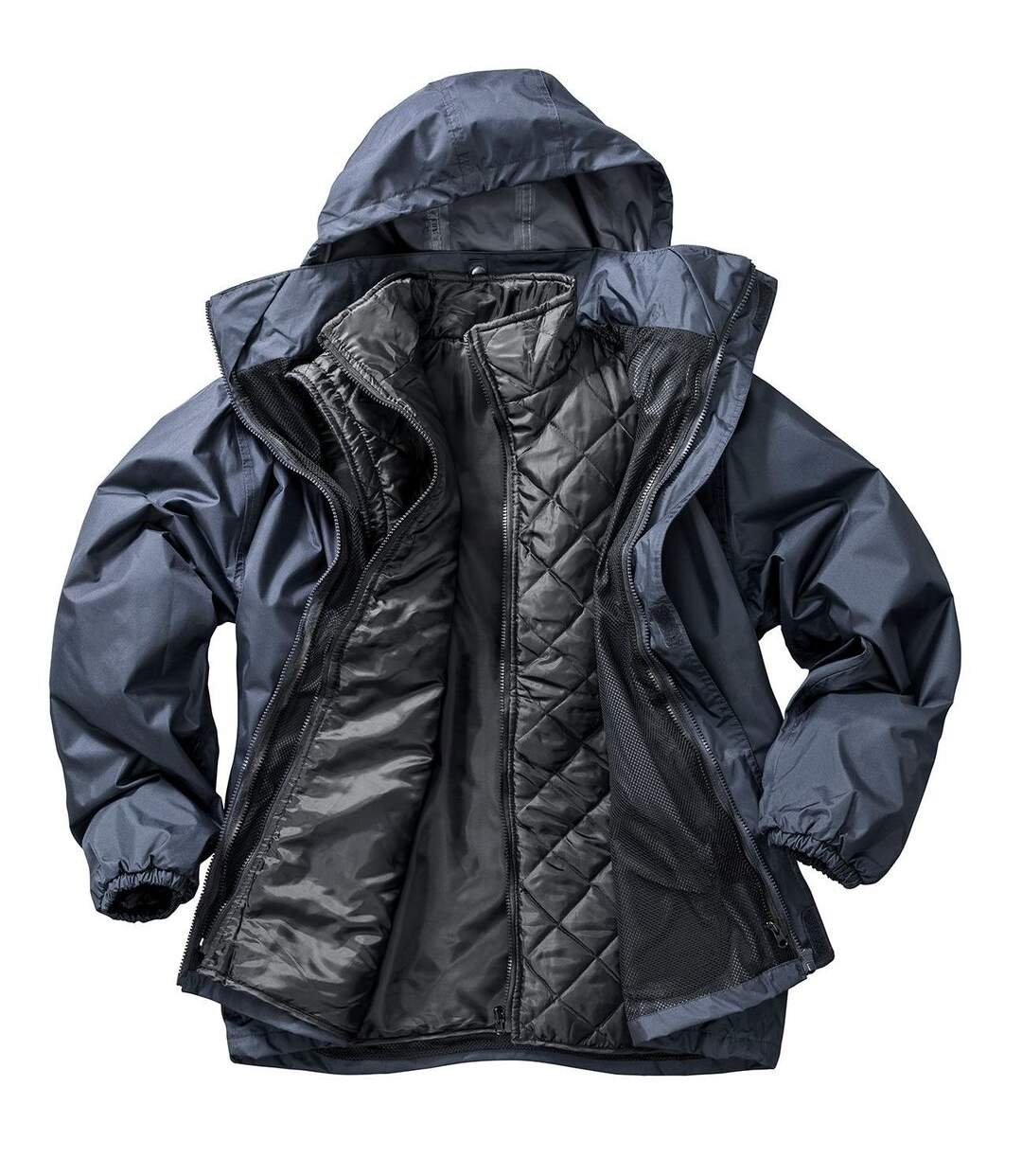 Veste imperméable 3 en 1 matelassé - Homme - R215X - noir