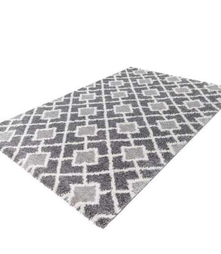 Tapis longs poils shaggy tissé motif scandinave DIROP