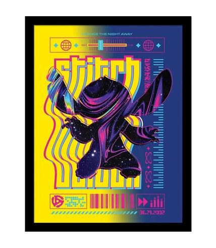 Lilo & Stitch - Poster encadré TECHNO (Multicolore) (40 cm x 30 cm) - UTPM8735
