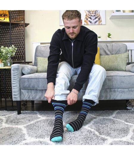 Sock Snob - 12 Paires Homme Chaussettes Bambou Fantaisie Rayures Design