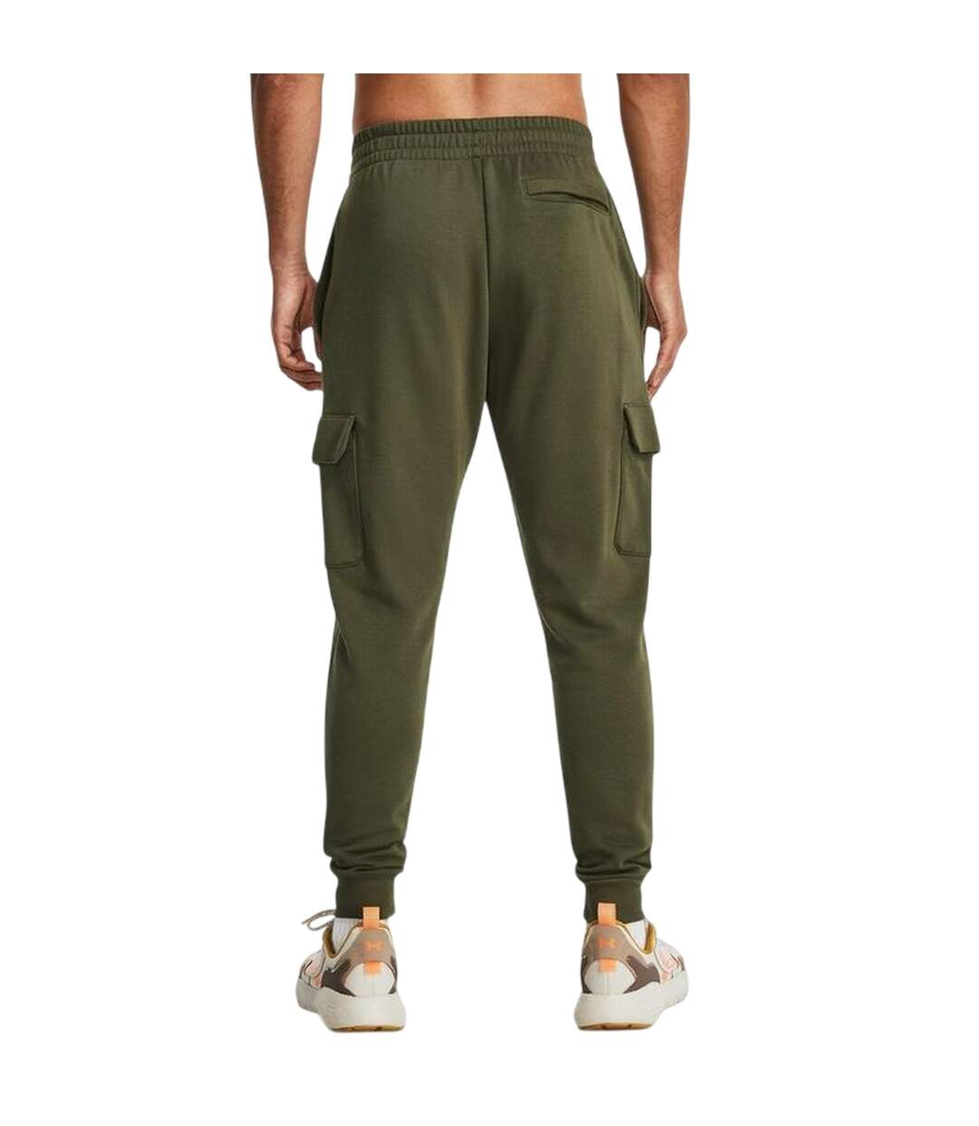 Mens Rival Fleece Cargo Pocket Joggers Marine Od Green Under Armour-4