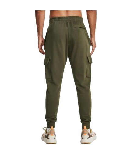 Mens Rival Fleece Cargo Pocket Joggers Marine Od Green Under Armour