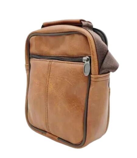 Sacoche bandoulière homme en polyuréthane - Camel - Elégance fonctionnelle pour un style urbain