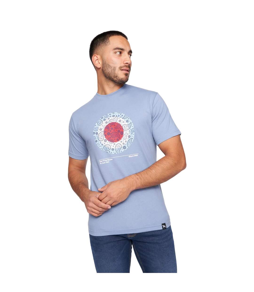 Mens Paisley T-shirt Blue One True Saxon-2