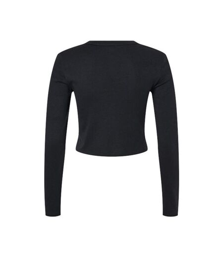 T-shirt Manches Longues Femme Noir Uni Bella + Canvas