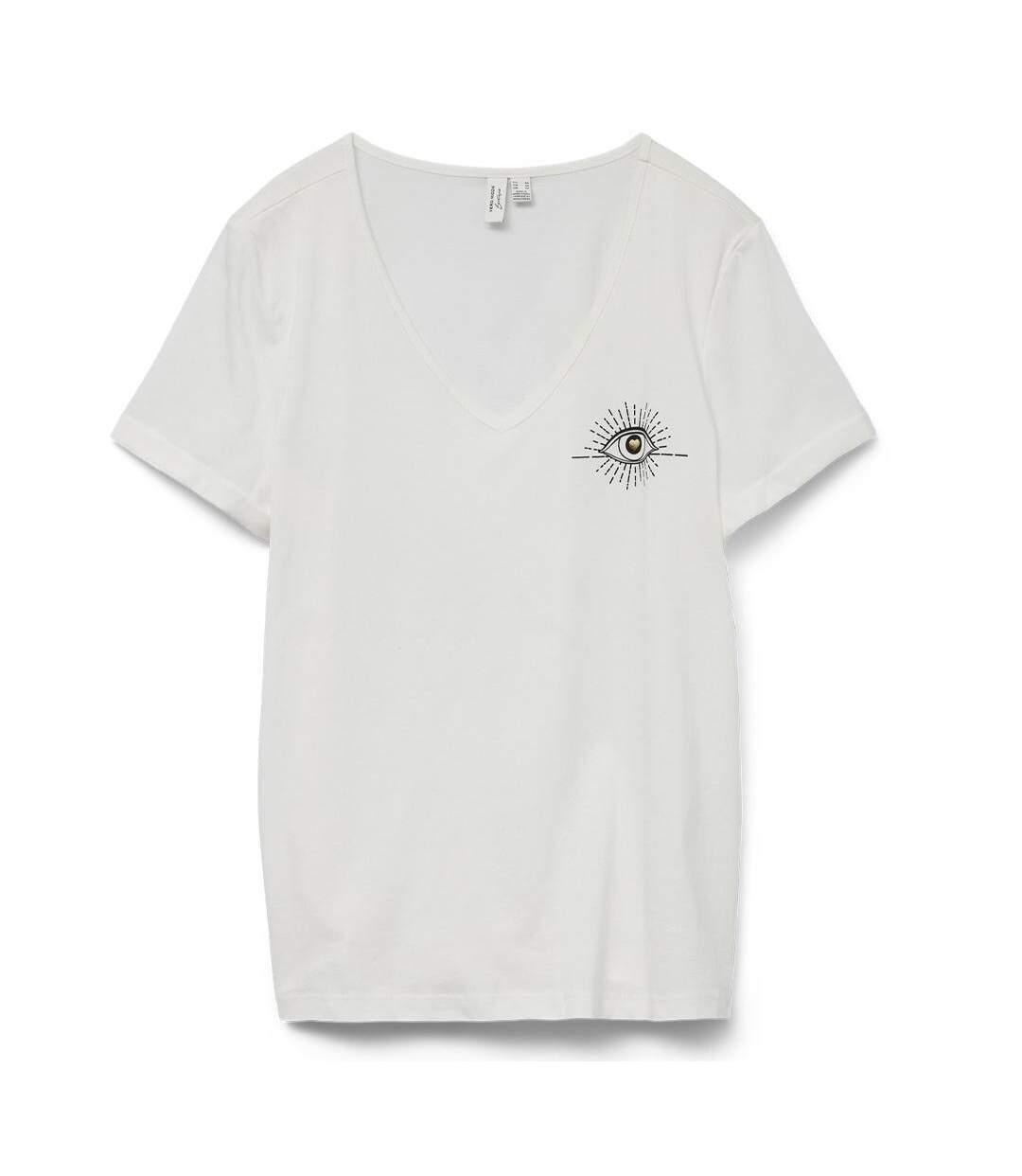 T-Shirt blanc femme vero moda nicole-1
