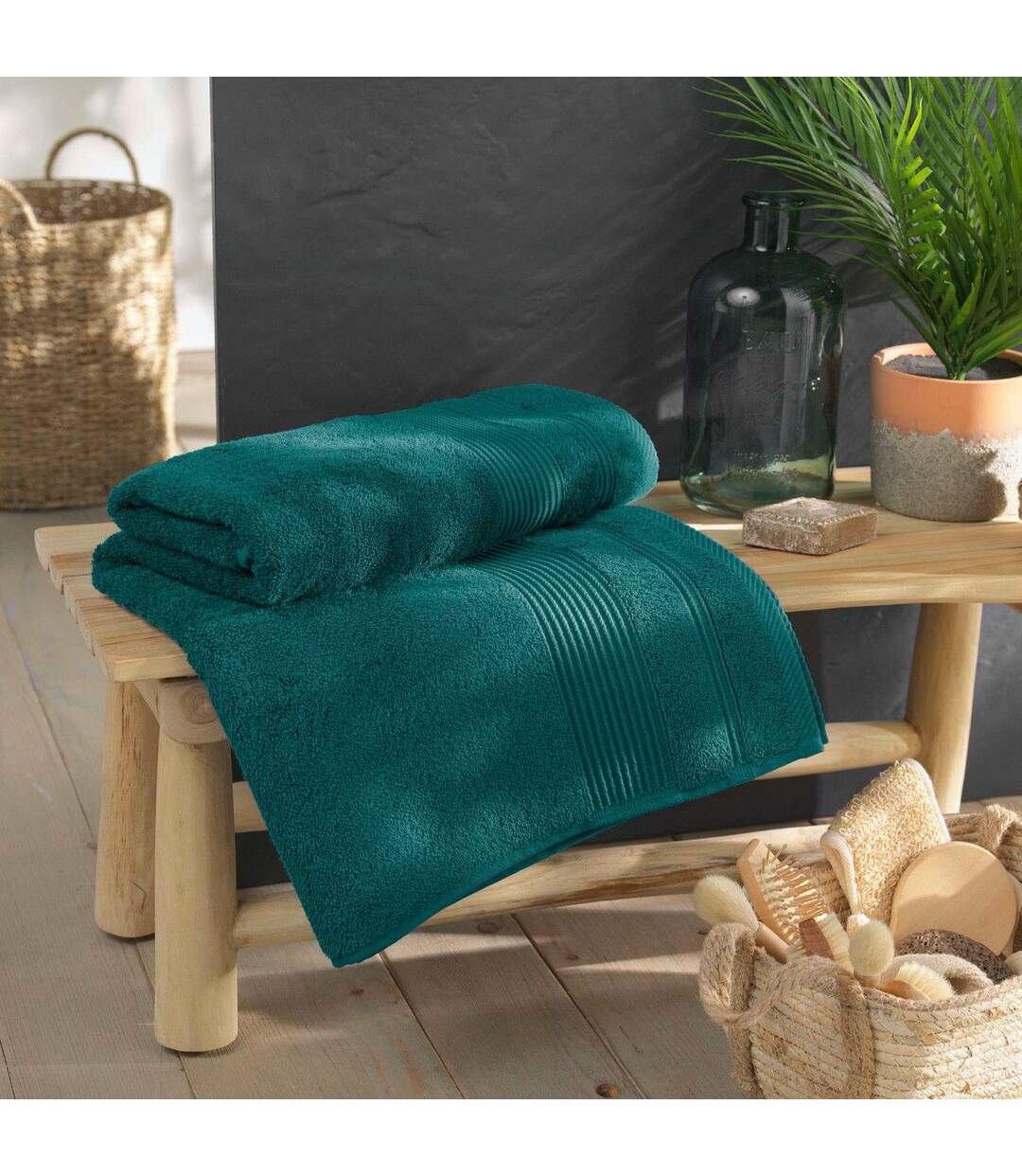 Drap de Bain Tendresse 90x150cm Émeraude-2