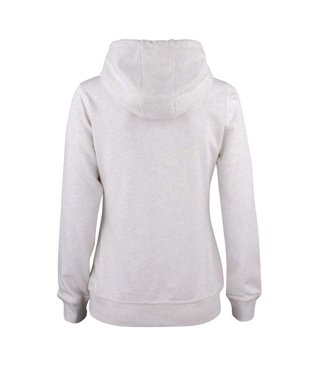 Sweat à capuche premium femme blanc cassé chiné Clique-2