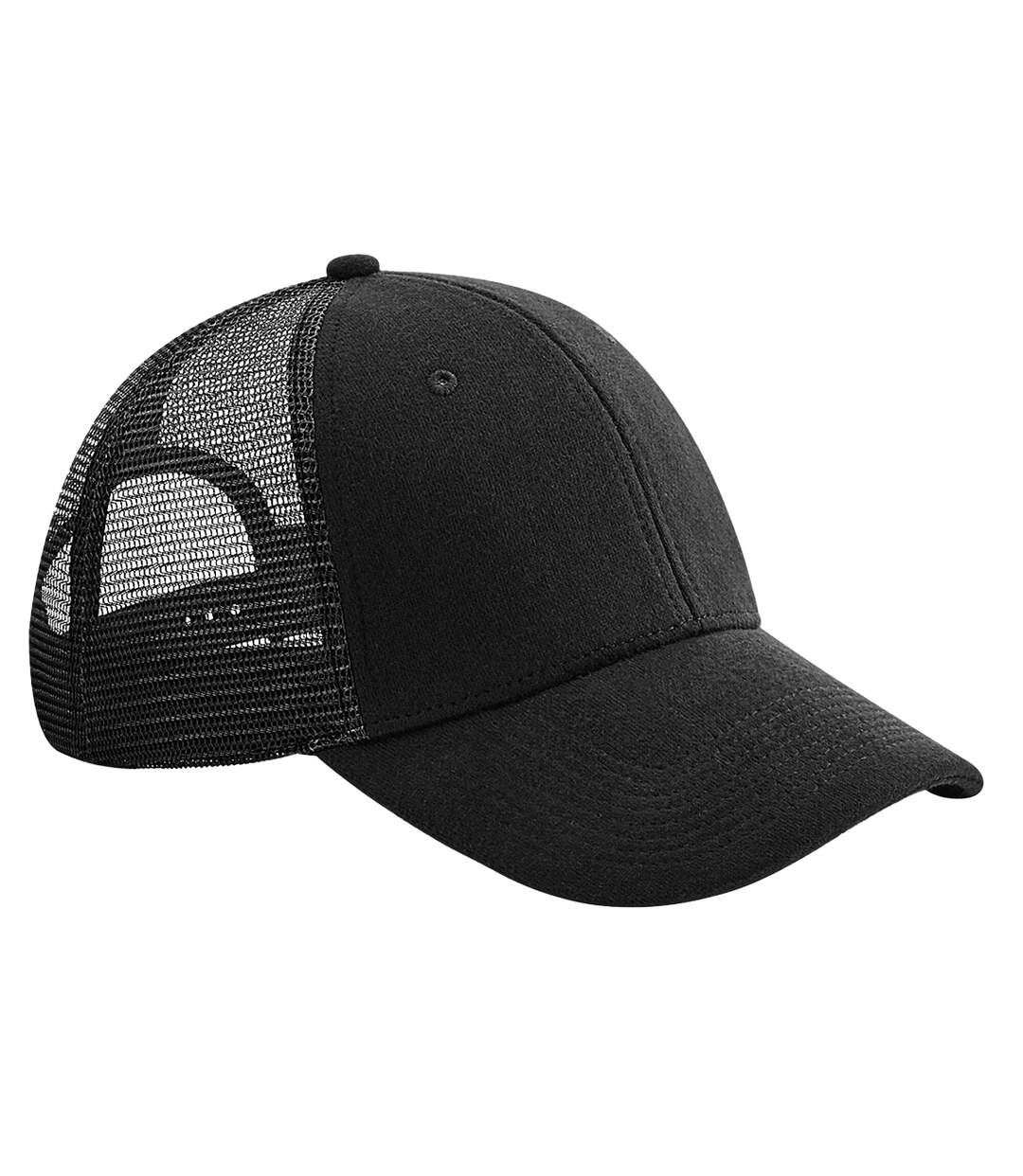 Unisex Adult Athleisure Jersey Trucker Cap Black Beechfield-1